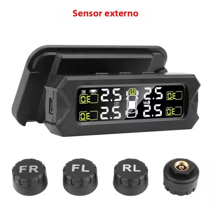 Sistema De Monitoreo De Presión De Neumáticos Vtopek Para Coche Con Sensor Solar Y Soporte Resistente Al Agua IP68 Ajustable 360° 6bar - 1
