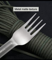 Cuchara Y Cuchillo De Titanio Con Mango Largo EDC Para Camping Y Picnics Accesorios De Mesa De Exterior No Desechables - details 4