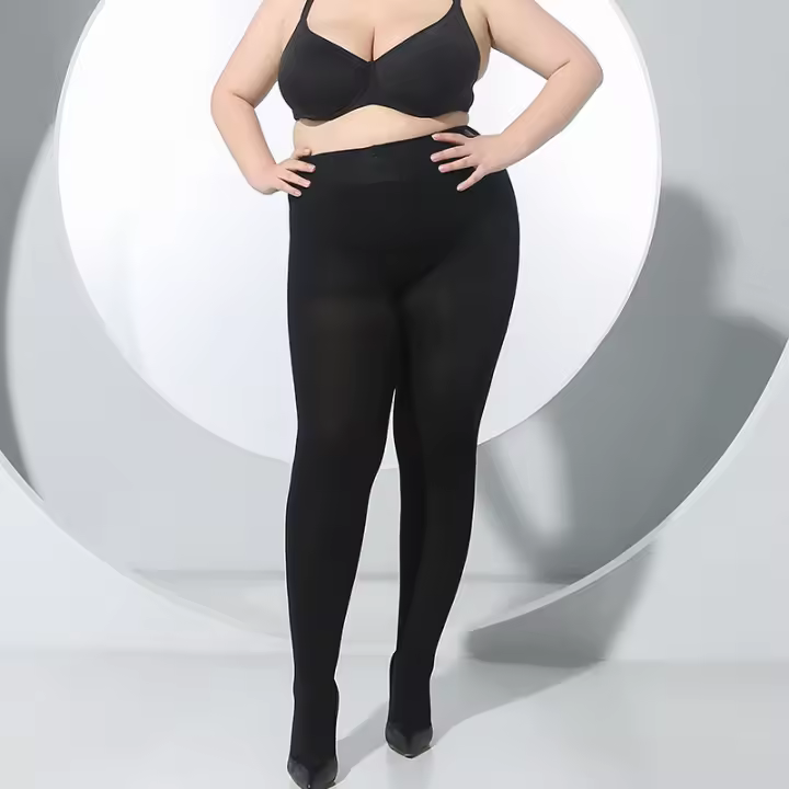 BONAS 80D Medias De Otoño Para Mujer Talla Grande Sin Costuras Antihueco Medias De Invierno Elásticas Altas Medias De Nylon Sólidas - 1
