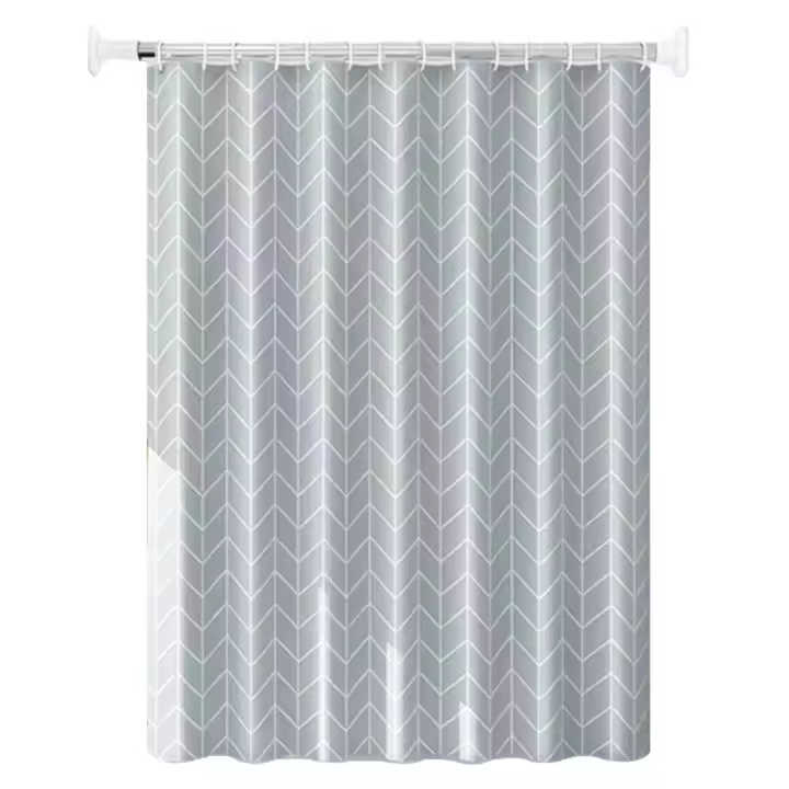 Cortina de Ducha Cortina de Baño Poliéster Impermeable Cortina Bañera with 12 Ganchos para Ducha y Baño 180/200x200CM - 1