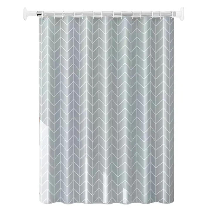 Cortina de Ducha Cortina de Baño Poliéster Impermeable Cortina Bañera with 12 Ganchos para Ducha y Baño 180/200x200CM - 1