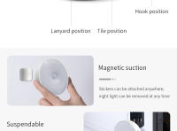 Lámparas Nocturnas LED Recargables Con Sensor De Movimiento 4pcs Decoración De Pared Para Dormitorio Cocina Armario Luz Noturna Para Niños - details 16