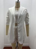 Conjunto De Mujer Primavera/Verano Top De Tanque Sólido Chaqueta De Moda Shorts De Cintura Alta Tres Piezas High Street Polyester - details 14