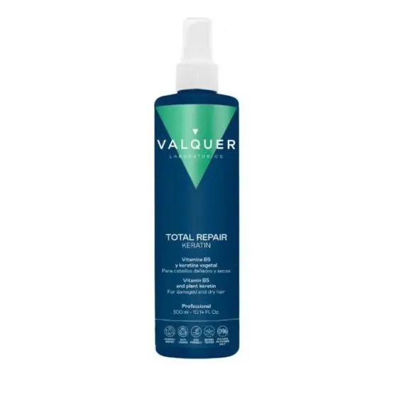 Valquer Total Repair Spray Keratina 300 ml - Reparación Profunda y Hidratación Duradera para un Cabello Fuerte y Brillante. Marca Valquer Profesional. - 1