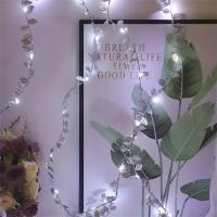 Guirnalda De Plantas Artificiales Con 30 LEDs Amarillo Y Plateado Para Bodas Y Fiestas En Casa Fuente De Energía Por Batería Decoración De Navidad - details 10