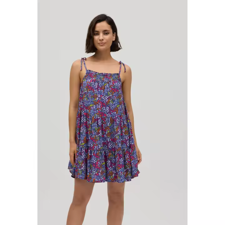 Ysabel Mora - Vestido corto tirantes anudados estampado floral - 1