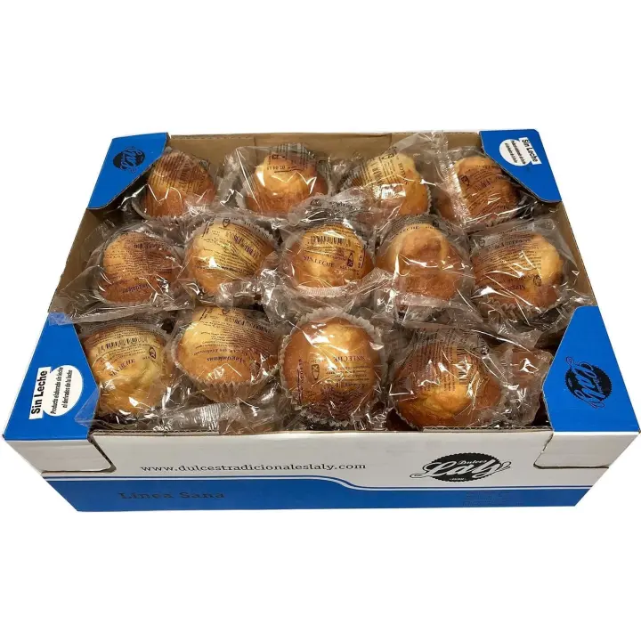 N / Magdalenas Sin Azúcar y Sin Lactosa - Laly - Caja 1,8 Kilos - Magdalenas Artesanas Sin Azúcar - Sin Lactosa - Sin Azúcar Añadido - Delicioso Sabor - 1