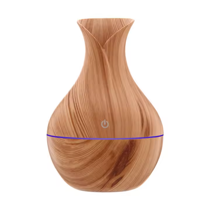 Difusor de aceites esenciales de 200 ml con aroma a madera, humidificador de vapor frío para habitaciones grandes, hogar, dormitorio de bebé, apagado automático sin agua, luces de 7 colores cambiantes - 1