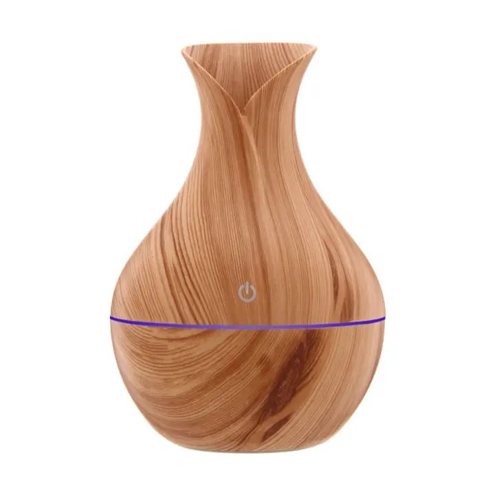 Difusor de aceites esenciales de 200 ml con aroma a madera, humidificador de vapor frío para habitaciones grandes, hogar, dormitorio de bebé, apagado automático sin agua, luces de 7 colores cambiantes - 1