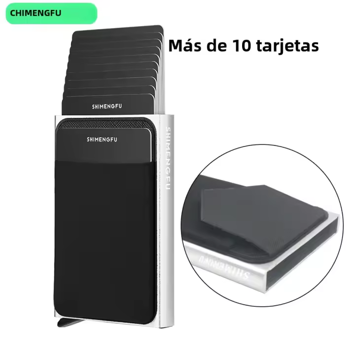 Porta Tarjetas RFID Mini Cartera Hombre Mujer Aluminio Metálico Protectora Bolsa De Almacenamiento Rápida Desmontaje Para Equipamiento De Motocicleta - 1