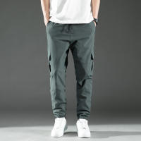 Pantalones De Cargo Para Hombre Con Cintura Media Y Diseño De Cordón Trousers Poliéster Adecuados Para Citas Y Escena Casual - details 1