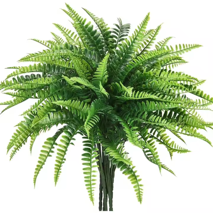Plantas artificiales falsas, 12 mechones, arbustos verdes resistentes a los rayos UV para exteriores, plantas colgantes para interiores y exteriores, decoración para el hogar y el jardín - 1