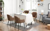 SONGMICS Silla de Comedor, Silla con Reposabrazos, Sillón Tapizado de PU con Efecto Vintage, Capacidad de Carga de 110 kg, para Comedor, Dormitorio, Sala de Estar, Marrón - details 0