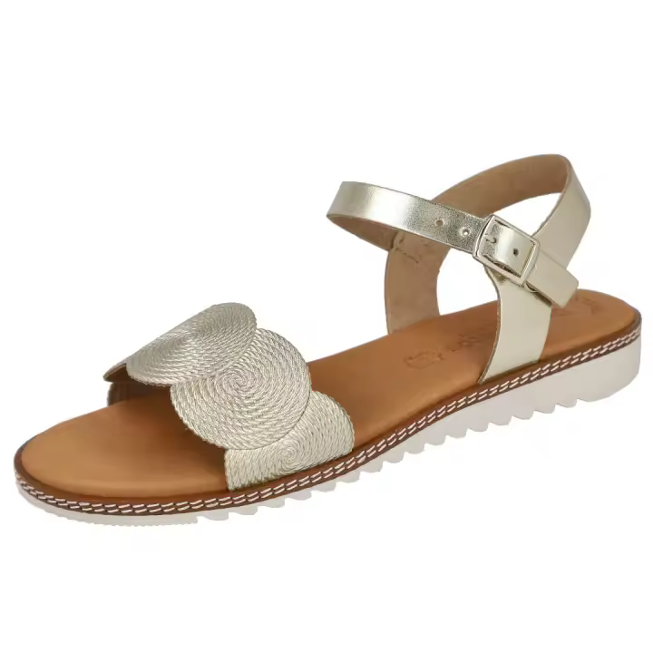 Shoes Sandalias Planas marca L&R Shoes para mujer en color metalizado - 1