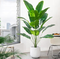 Árbol De Palma Tropical Artificial 65-120cm Hojas De Plátano Falsas Toque Real Strelitzia Plantas De Plástico Para Jardín Y Hogar - details 12