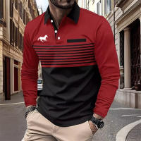 Camisa De Golf Para Hombre Polo Casual Estilo Clásico Manga Larga Moda Sólida Con Botones Adecuada Para Primavera Y Otoño Talla Regular - details 2