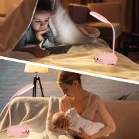 Mini Lámpara de Escritorio LED para Niños Luz Nocturna de Gato Lindo Luz de Mesa de Cuello de Cisne Plegable Luz de Lectura - details 3