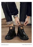 Nuevos Zapatos Para Hombre 2024 Botas De Cuero Alta Casual Moda Retro Todoterreno Botines Desérticos Para Trabajo Y Moto - details 9