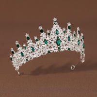 Diadema De Lujo Para Novia Con Estilo Griego Verde Y Roja Adorno Para El Cabello Para Damas En Boda Material Metálico Proveniente De Jiangsu China - details 1