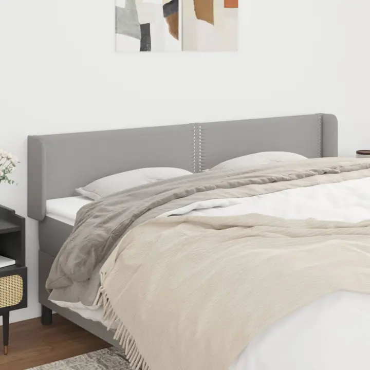 vidaXL Cabecero de tela gris claro 183x16x78/88 cm - 1