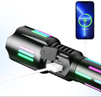 Linterna láser blanca de luz potente, recargable tipo C, con zoom para exteriores, pantalla digital, tira fluorescente, linterna LED - details 16