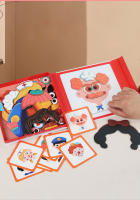 Libro De Rompecabezas Magnético De Madera Con Cartas Para Niños Tema De Vida Marina 3D Cambio De Ropa Y Caras Juguetes Educativos Para Niños - details 2