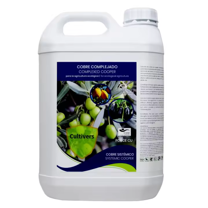 CULTIVERS Fertilizante con Efecto Fungicida de Cobre Ecológico 5 L. Abono para la Mejora del Sistema de Defensa de la Planta - 1