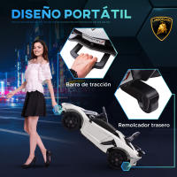 HOMCOM Coche Eléctrico Lamborghini para Niños Coche de Batería 12V Velocidad Max.5 km/h Puerta de Tijera con Control Remoto MP3 Luces y Cinturón de Seguridad - details 4