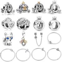 Pulsera De Encantos Europeos Blancas Con Diseño De Árbol Familiar Seguridad DIY Bola De Piedra Plata Esterlina 925 Plegable Accesorios De Joyería - details 0
