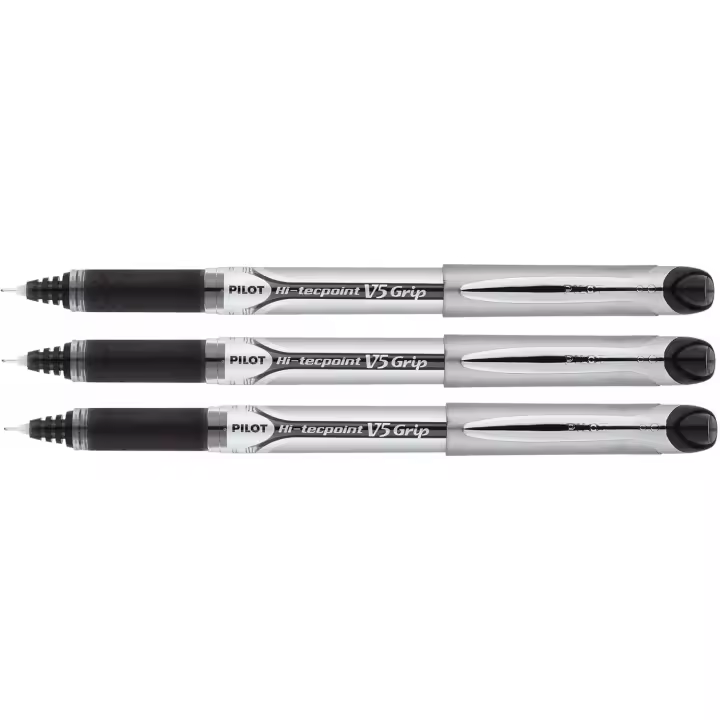 Pilot Hi-Tecpoint V5 Grip Bolígrafo Roller Punta Aguja Tinta Líquida Negro (Pack de 3) - 1