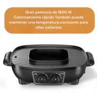 Start Electric | Parrilla y Hot Pot 2 en 1, Potencia de 1800W, Eléctrica, Parrilla para Barbacoa, Olla Multifuncional, Antiadherente | Marca Yonhoo - details 2