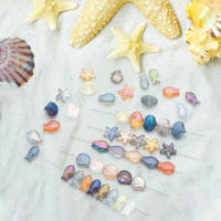 Kit De Manualidades Para Collares Y Pulseras DIY 150 Piezas Estrella De Mar Concha Pez Pequeño Cristal Colgante 18g 2-3 Granos De Vidrio - details 2