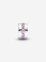Pandora - Charm de clip with Bright Pink Row-Plata de Lei - details 1