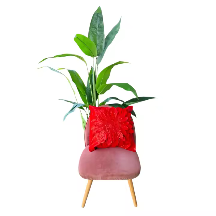 FUNDA DE COJIN 45*45 CON RELLENO INCLUIDO DE COLOR ROJO - 1