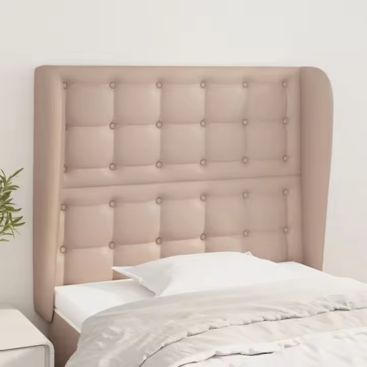 vidaXL Cabecero con orejas cuero sintético capuchino 83x23x118/128 cm - 1