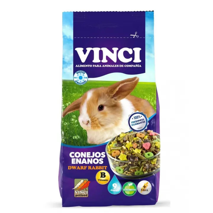 Pienso para Conejos Enanos Alimento Completo VINCI 1Kg - 1
