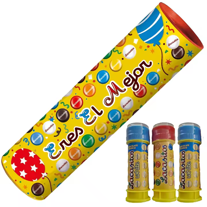 Lacasitos Megatubo 1,5 KG-Eres el mejor + 3 POMPEROS LACASITOS - 1