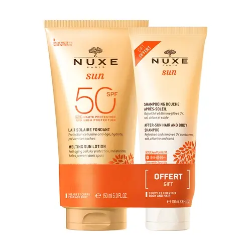 Nuxe Sun Protector Solar Corporal En Crema SPF50 150ml Pack Con Champu Para Después Del Sol De Regalo 100ml Fotoprotector Solar Aroma Muy Agradable Cuerpo Y Cara Antiedad - 1