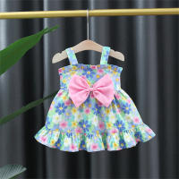 Vestido De Verano Para Bebé Niña Con Gran Lazo Y Flores De Fresa Vestido De Diario De Longitud De Rodilla Para Niñas - details 2