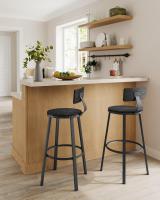 Juego de 2 taburetes altos de cocina con respaldo, estilo industrial, estructura de acero, asiento de 73 cm, fácil montaje, varios colores disponibles - details 10