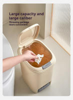 Bandeja De Basura Doble Abertura Con Tapa Y Apertura Por Pies Resistente Al Agua Para Baño Y Cocina Caja De Almacenamiento Grande Reciclaje Ecológico - details 1