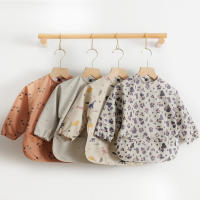Delantal De Comida Para Niños Con Bolsillo Y Manga Larga Cubierta Completa Ropa Infantil Impermeable Con Bolsa Smock De Moda Para Bebés - details 2