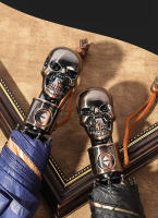 Paraguas Automático Negro Diablos Calavera 3 Plegables Anti UV Para Hombre Y Mujer Paraguas De Viaje Resistente Al Viento Para Hombre Y Mujer - details 4