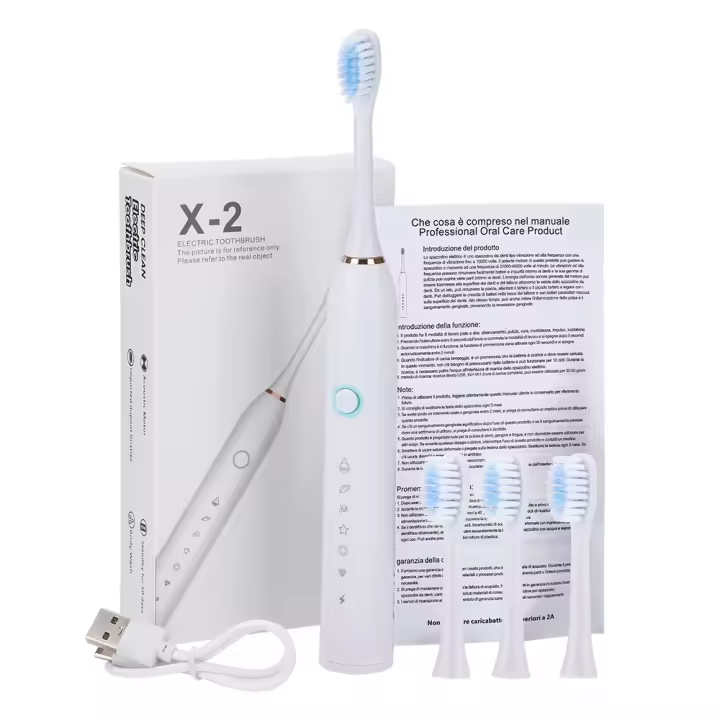 Cepillo De Dientes Eléctrico Universal Para Adultos Y Niños Con 6 Modos Sonic Impermeable Recargable Ajustable Cerdas Suaves - 1