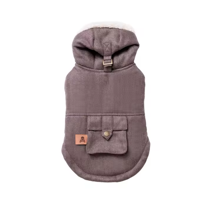 Abrigo para mascota talla M (35cm) en poliéster marrón Scalpers Home - 1