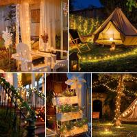 Guirnalda Luces Exterior Solar-3x10M 100 LED Guirnaldas Luces Solares Exterior IP65 Impermeable Blanco Cálido 8 Modos Solares LED Interior Jardin Terraza Bodas Fiesta Festivales [Clase de eficiencia energética G] - details 4