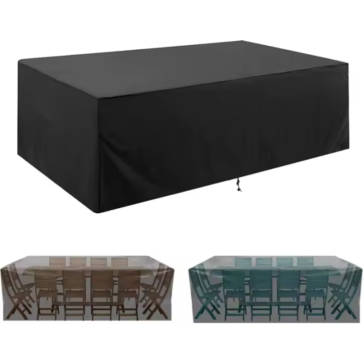 Cubierta para muebles de jardín, cubierta protectora de tela Oxford 210D Cubierta para muebles de exterior, cubierta para muebles de jardín resistente al viento resistente al agua Cubierta para mesa d - 1