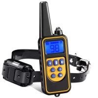 Collar de entrenamiento eléctrico antiladridos para perros, impermeable, con control remoto, recargable, nivel ajustable, cuatro modos de entrenamiento, ahorro de energía automático, apto para mascotas de todos los tamaños, cinturón negro. - details 0