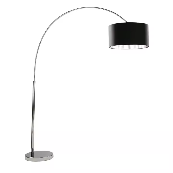 Contemporáneo Arcos de plantación Acero Cromado Tejido Blanco 1 Luz E27 - 1