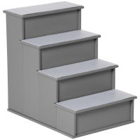 PawHut Escalera para Perros de 4 Peldaños Escalera para Mascotas Escalones para Perros Gatos con Acolchados Desmontables Carga 30 kg para Cama Sofá 40x59x54,2 cm Gris - details 0